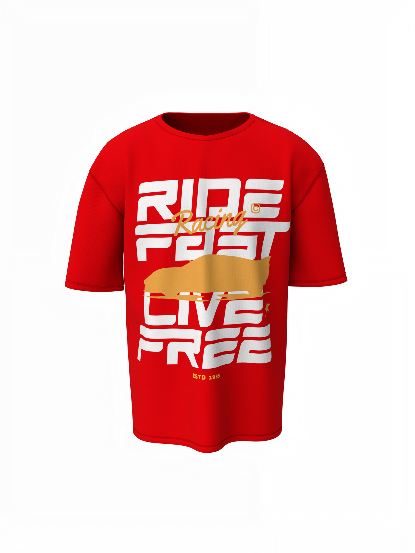Ride Fast Oversized T-Shirts Graphic Unisex Streetwear Tee