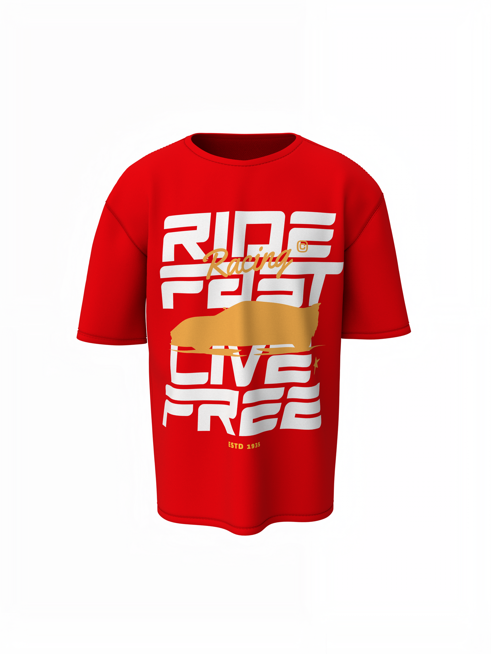 Ride Fast Oversized T-Shirts Graphic Unisex Streetwear Tee