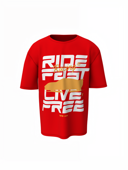 Ride Fast Oversized T-Shirts Graphic Unisex Streetwear Tee