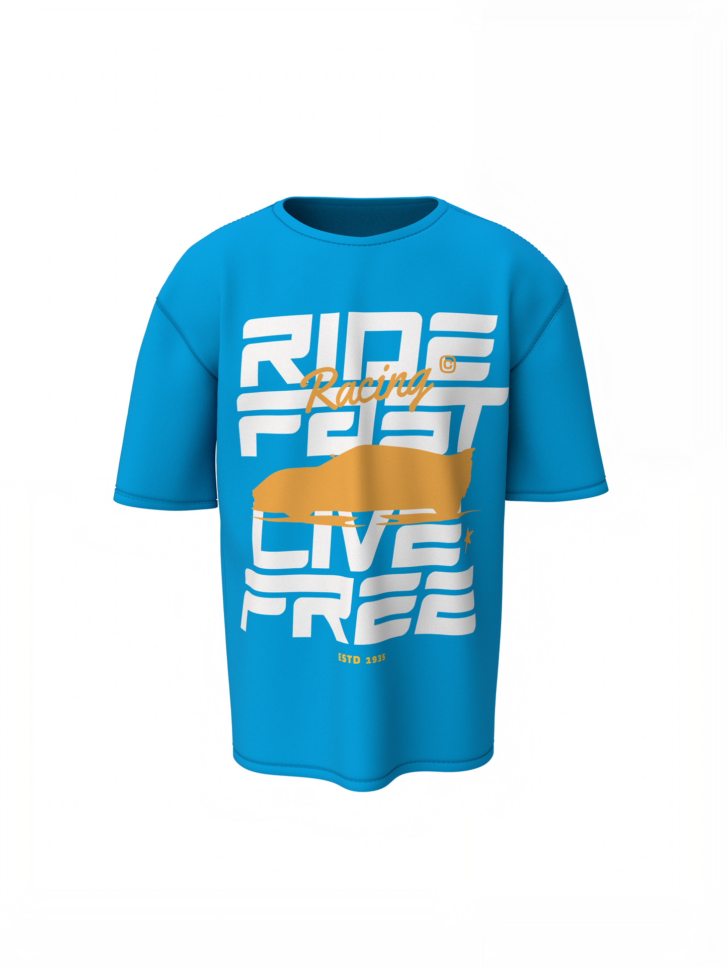 Ride Fast Oversized T-Shirts Graphic Unisex Streetwear Tee
