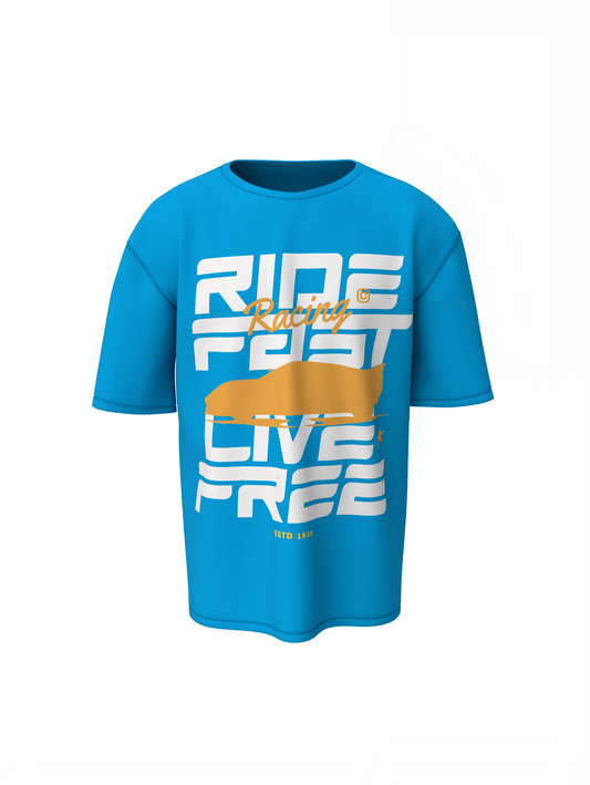 Ride Fast Oversized T-Shirts Graphic Unisex Streetwear Tee