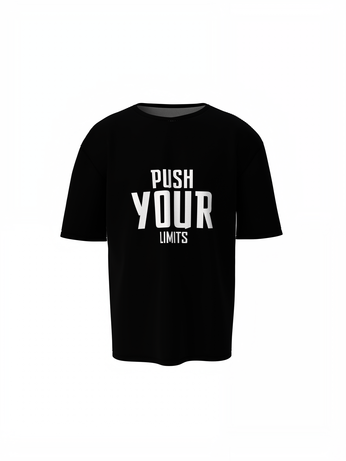 Oversized T-Shirts Push Your Limits Black Streetwear Tee