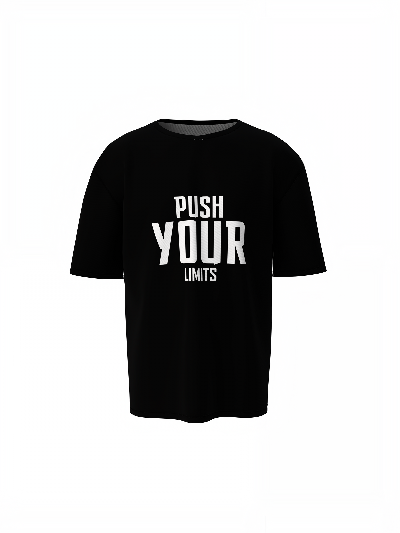 Oversized T-Shirts Push Your Limits Black Streetwear Tee