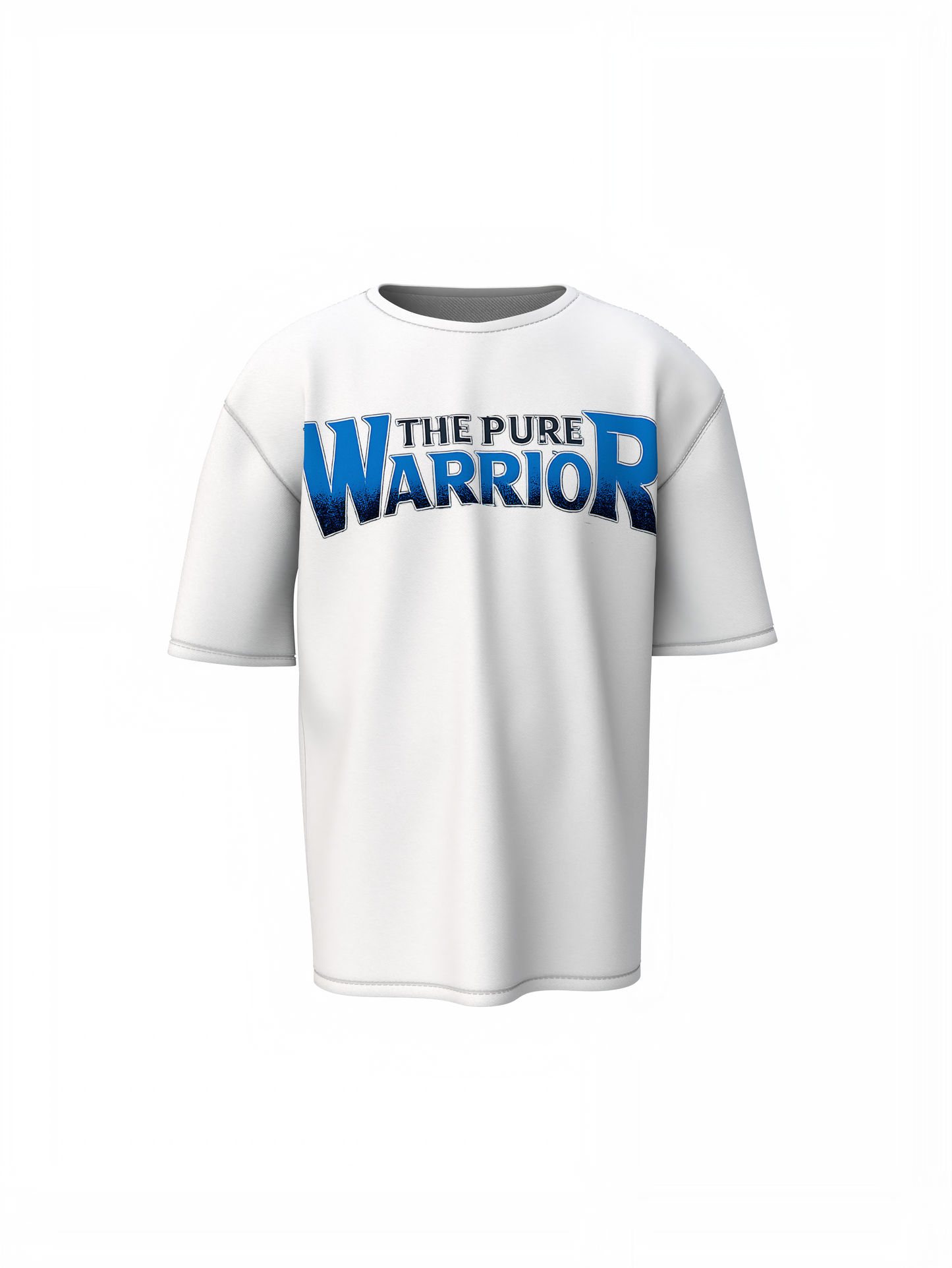 Pure Warrior Oversized T-Shirts White Relaxed Fit Street Tee