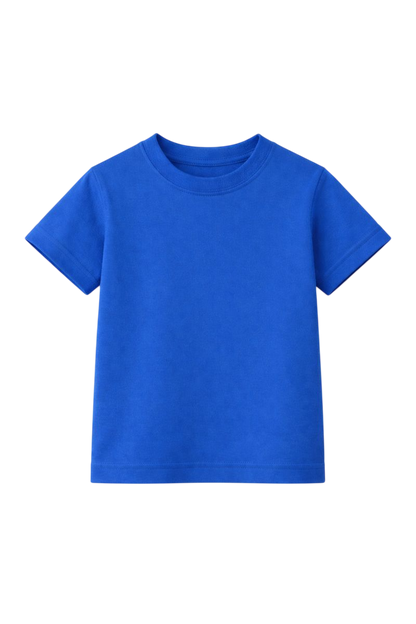 Royal Blue Bulk Kids Round Neck Half Sleeve T-Shirt Durable