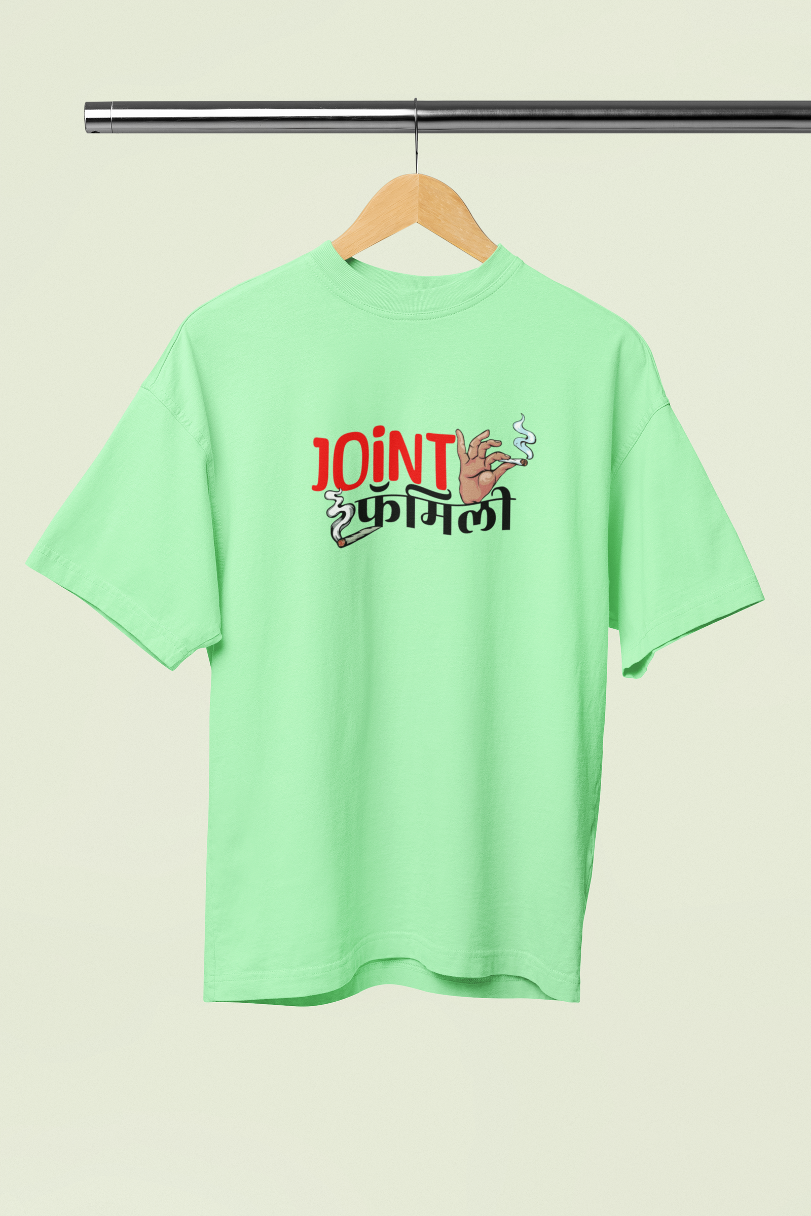 Joint Family Saga Green Oversized Unisex T-shirt Marathi Designs