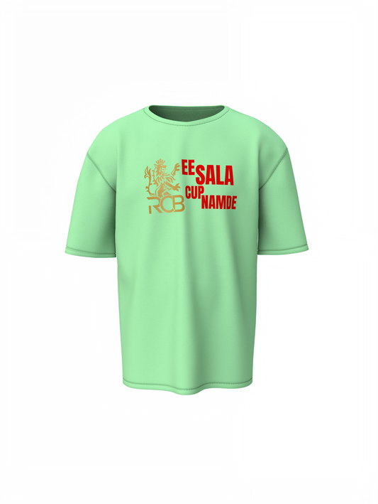 Royal RCB Slogan Tee Oversized T-Shirts