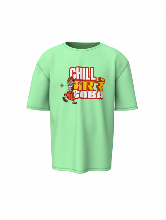 Chill Mar Re Baba Marathi Oversized T-Shirt Desi Style