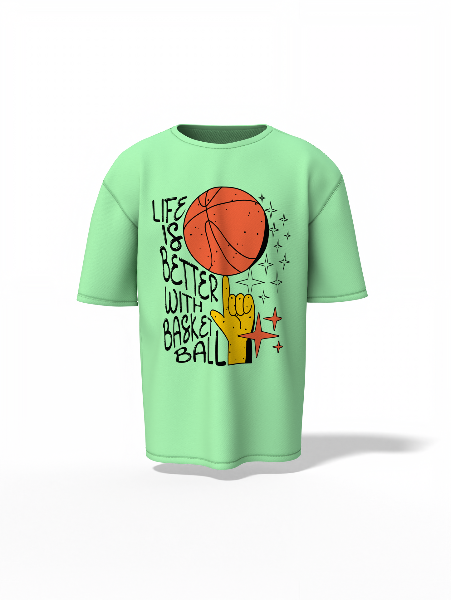 Better Life With Basketball Oversized T-Shirt Trendy Wear