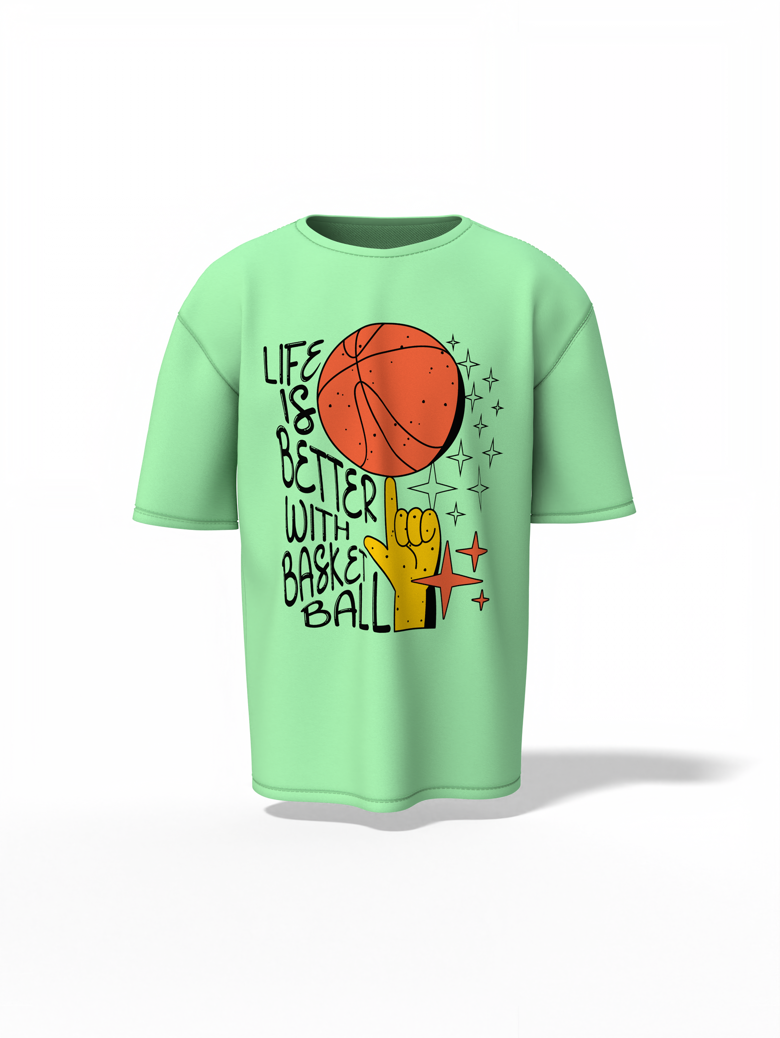 Better Life With Basketball Oversized T-Shirt Trendy Wear
