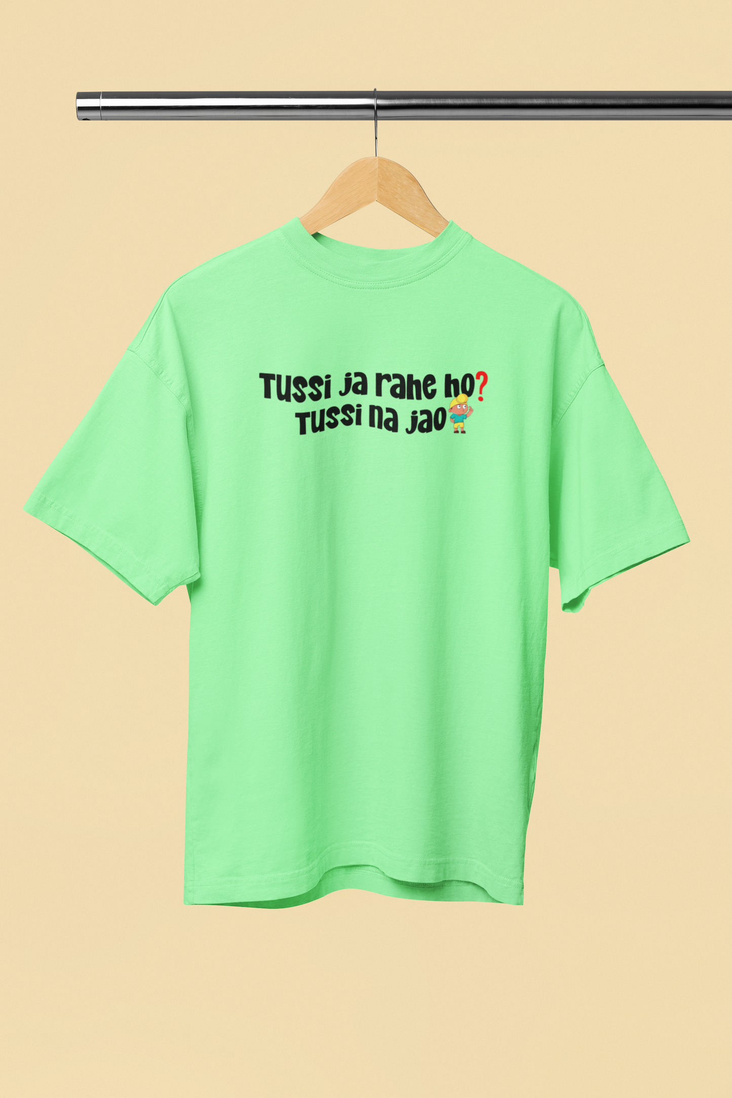 Tussi Na Jao Saga Green Oversized Unisex T-Shirt Casual Tee