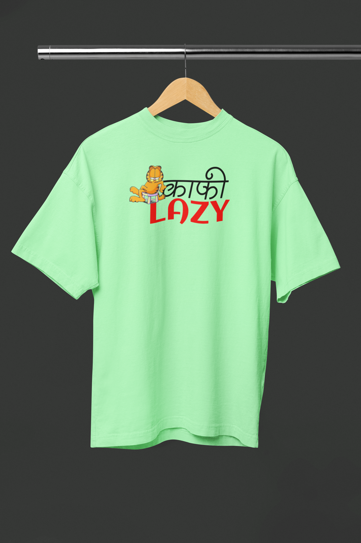 Kafi Lazy Graphic Saga Green Oversized Unisex T-Shirt Trendy Design