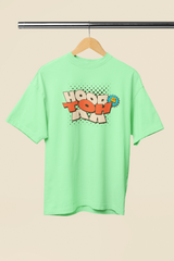 Hood Me Toh Aa Saga Green Oversized Unisex T-Shirt | Desi Graphic