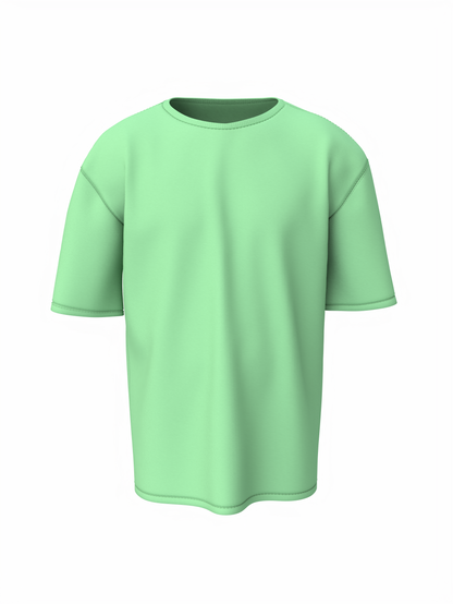 Plain oversized t-shirt - s / saga green