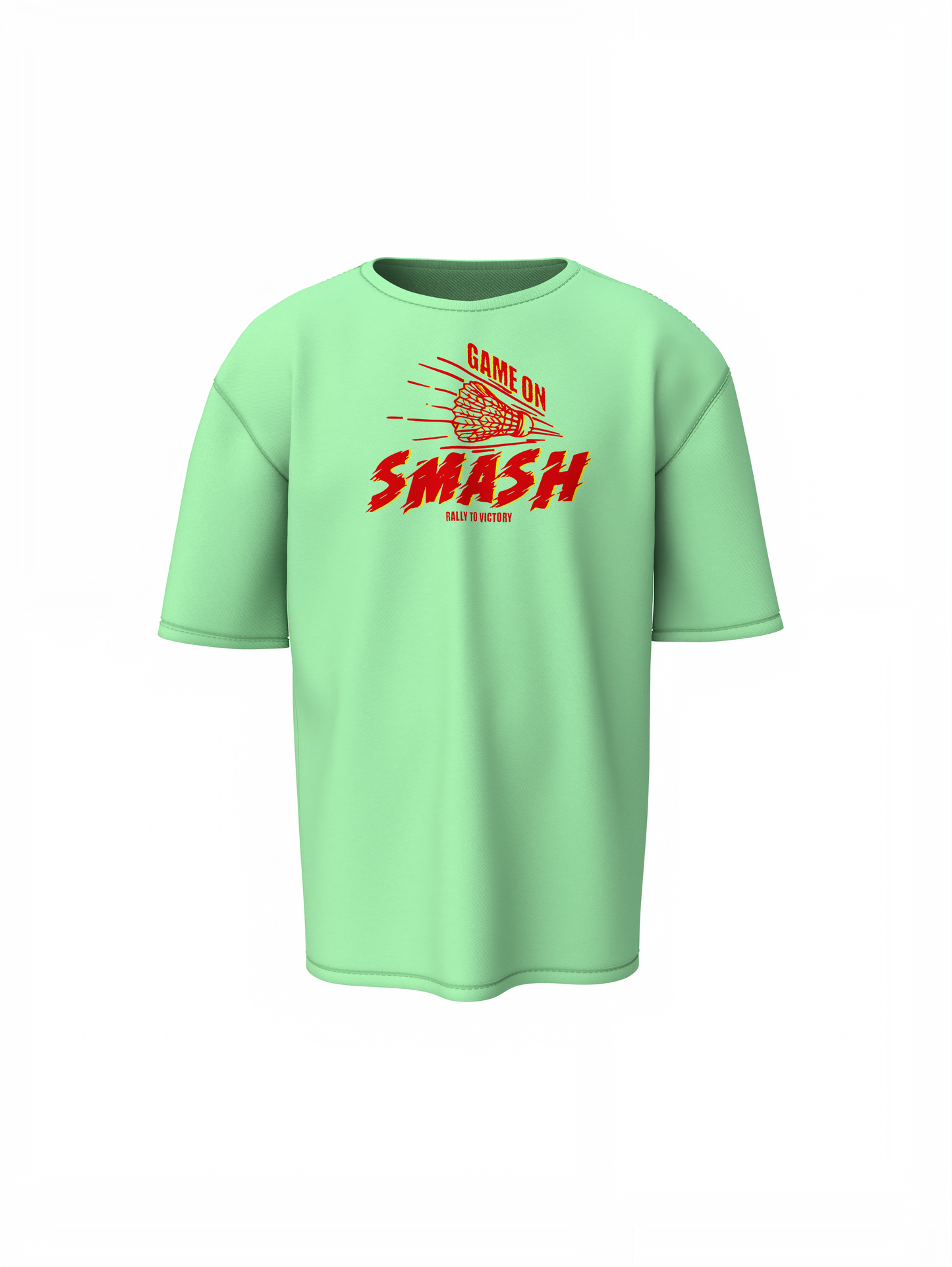 Badminton Game On Oversized T-Shirt