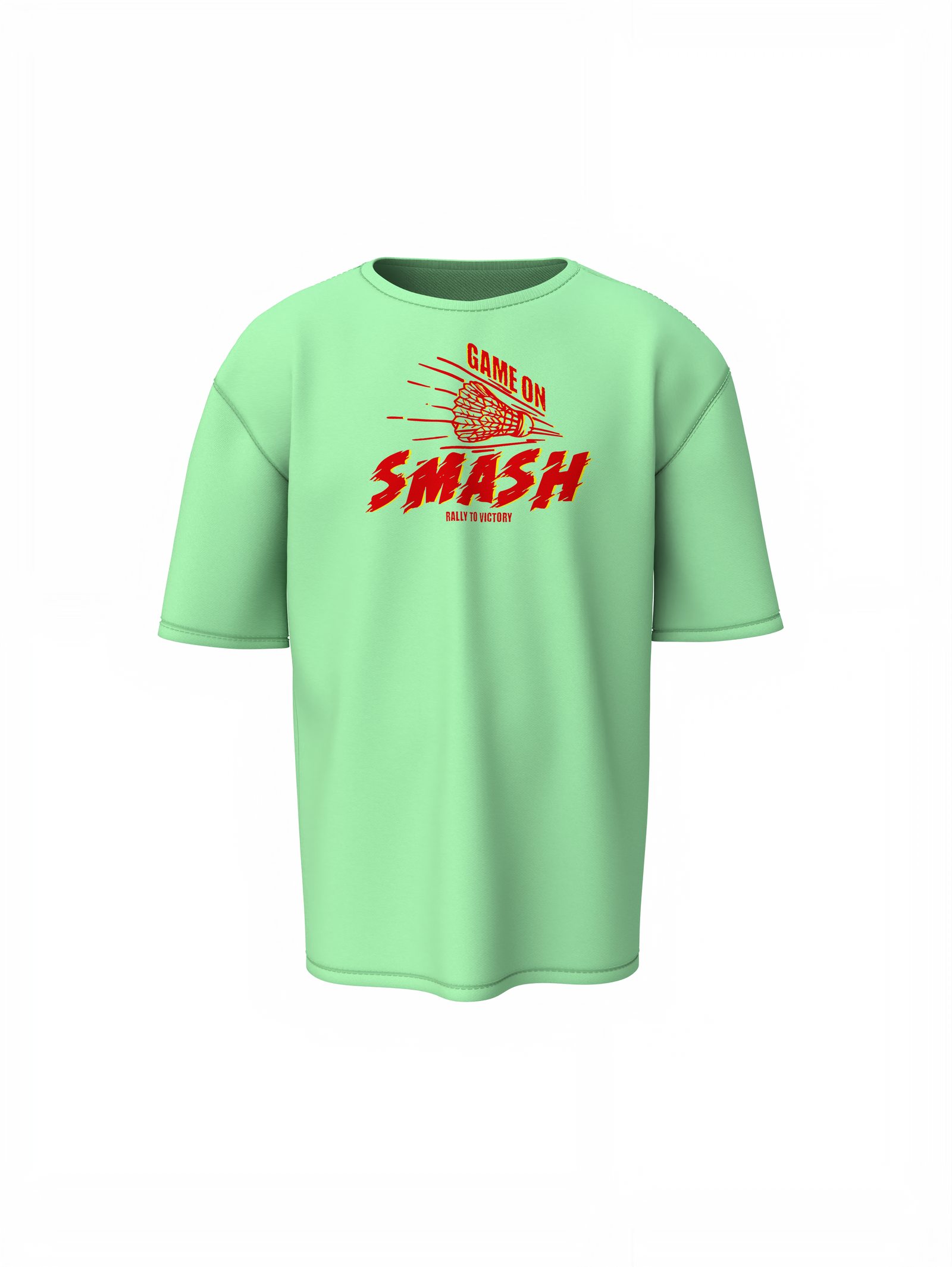 Badminton Game On Oversized T-Shirt