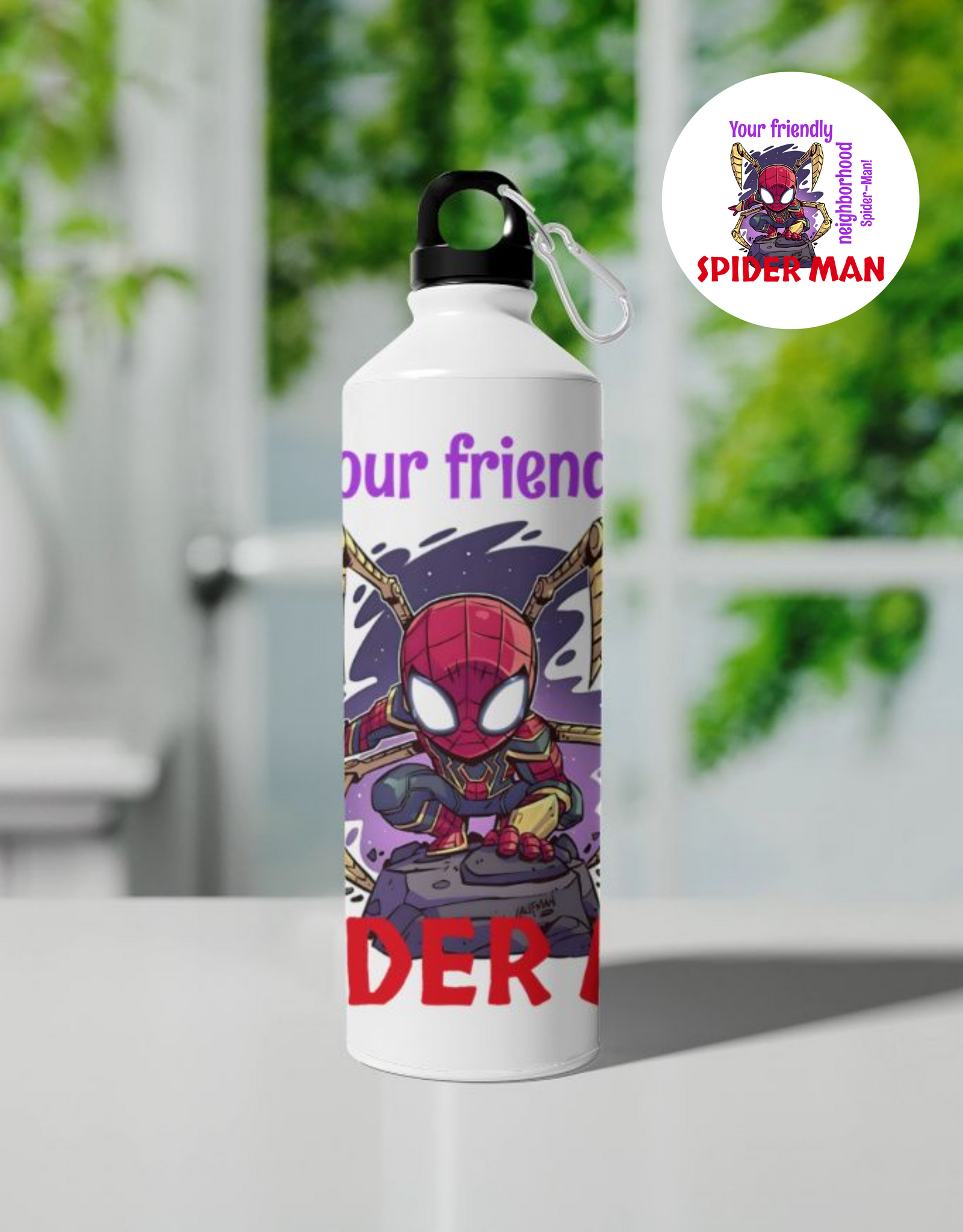 Your Friendly Neighborhood Spider Man Design Sipper Bottle
