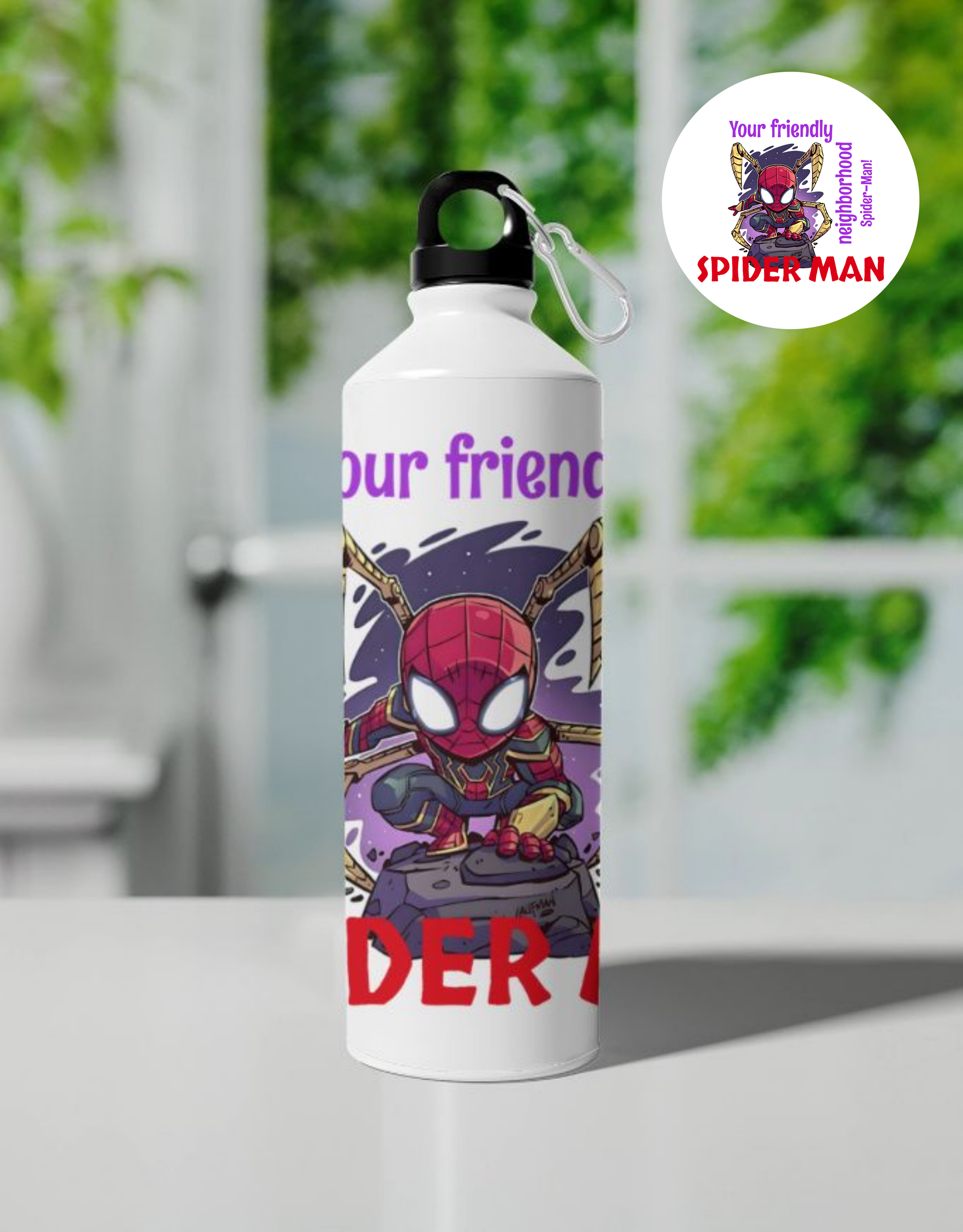 Your Friendly Neighborhood Spider Man Design Sipper Bottle