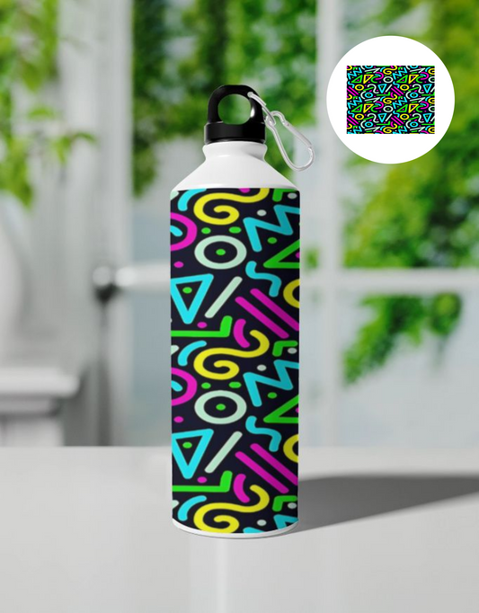 Neon Retro Abstract Sipper Bottle