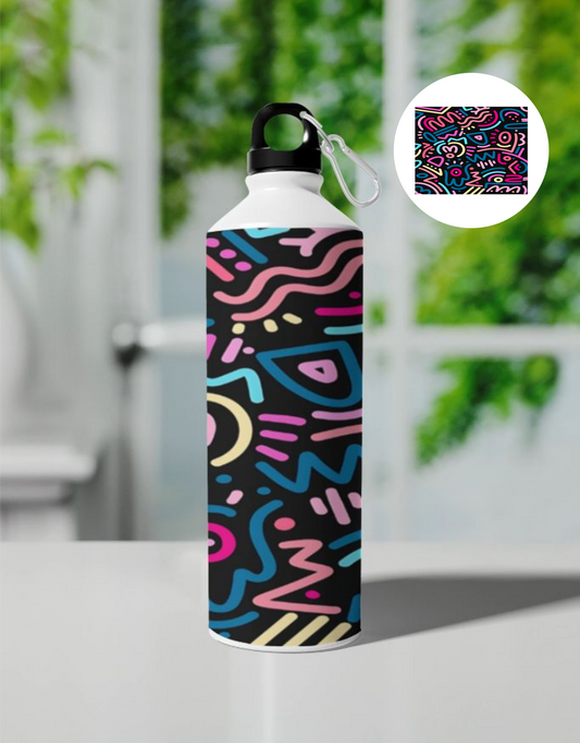 Abstract Neon Pattern Design Sipper Bottle