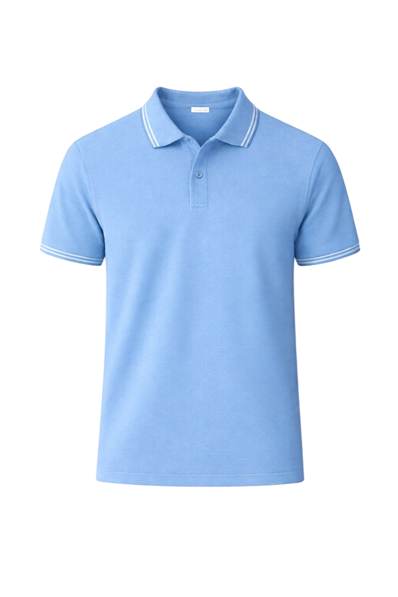 Bulk Unisex Sky Blue Polyester Polo T-Shirt