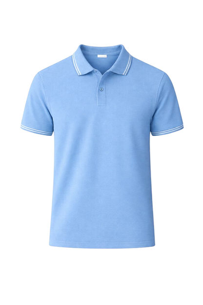 Bulk Unisex Sky Blue Polyester Polo T-Shirt