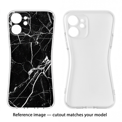 Black Marble Pattern Vivo V50 5G Back Cover