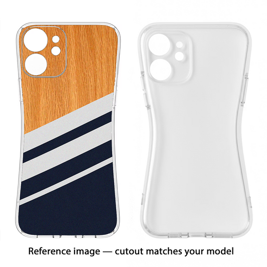 Blue and white wooden Oppo A5 5G Back Cover