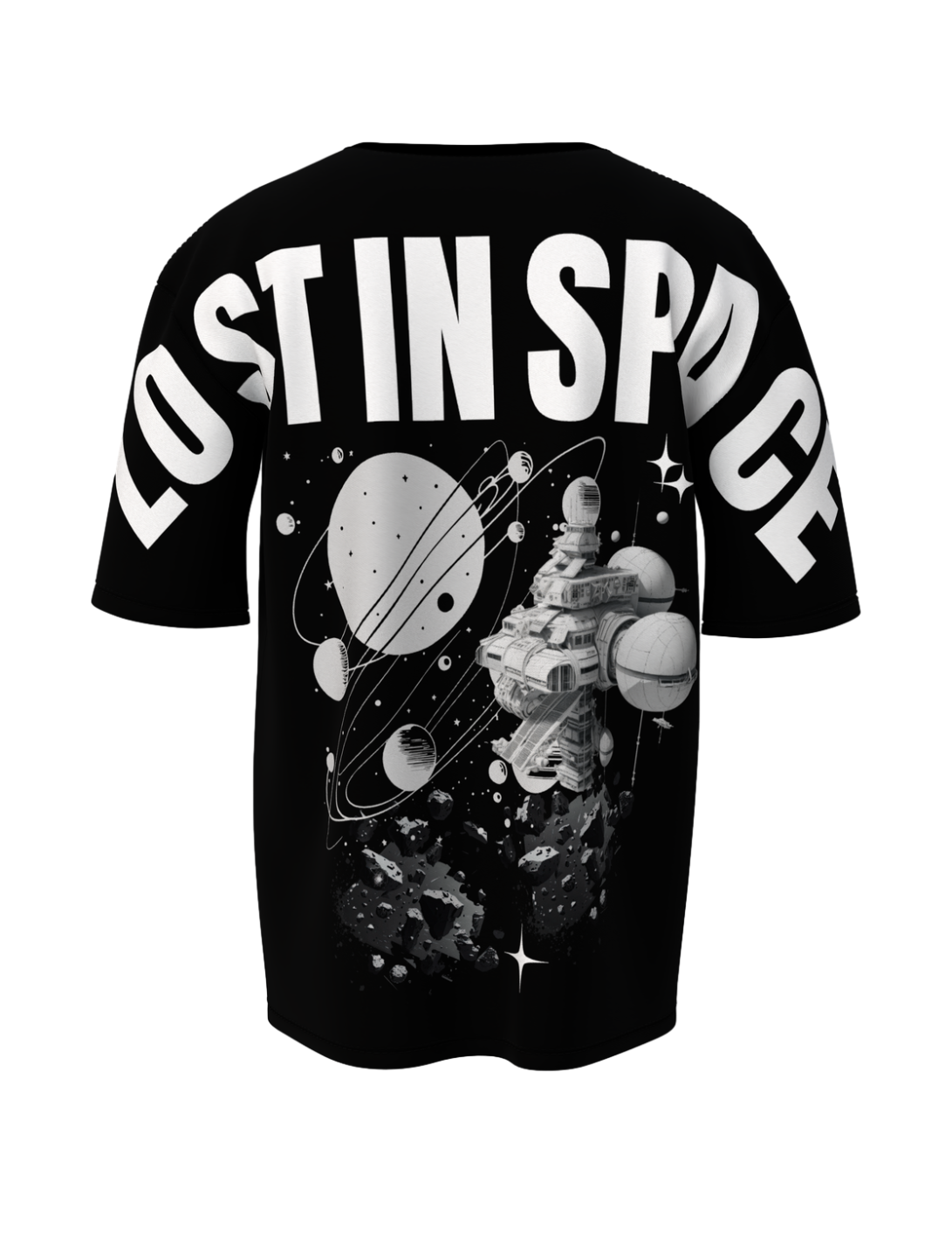 Lost In Space Black Unisex Oversized Special Edition T-Shirt