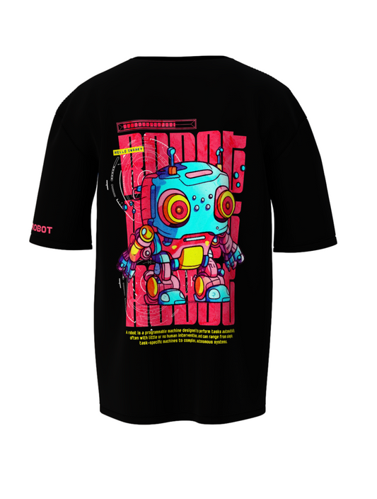 Mini Robot Black Unisex Oversized Special Edition Tee Shirt