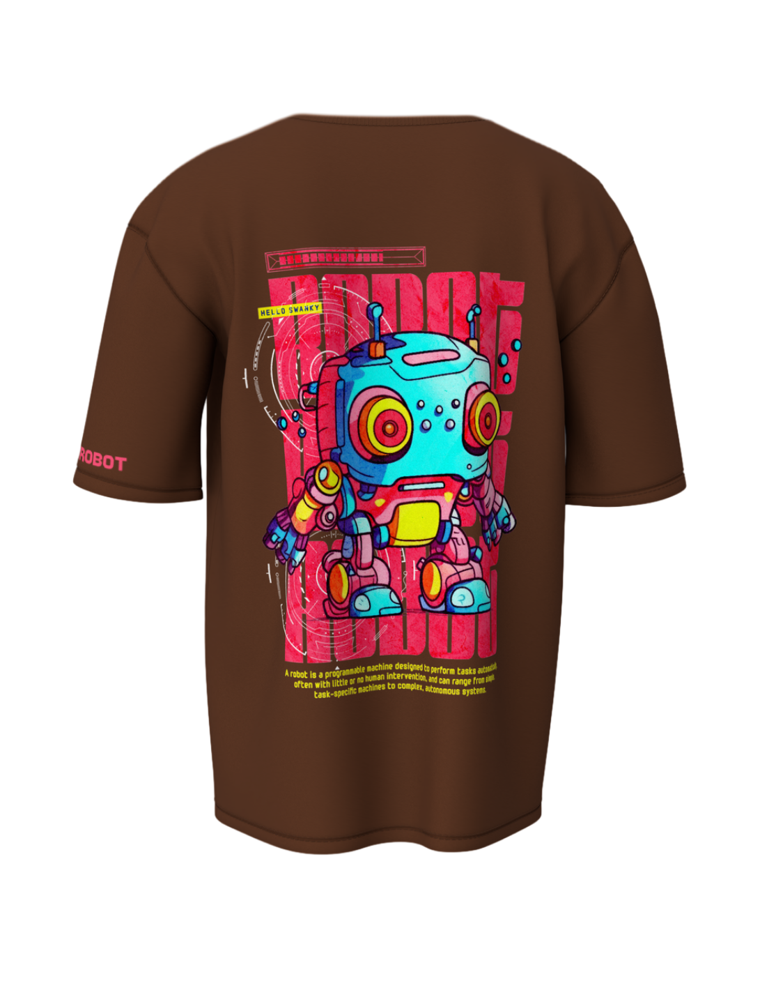 Mini Robot Brown Unisex Oversized Special Edition Tee Shirt