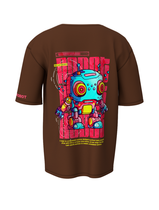 Mini Robot Brown Unisex Oversized Special Edition Tee Shirt