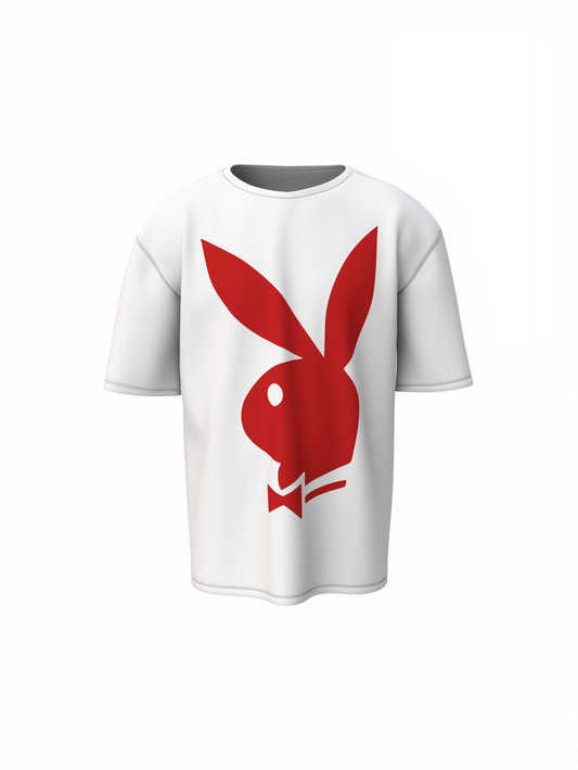Playboy Red Bunny Oversized T-Shirt – Relaxed Fit Streetwear