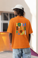 Born To Play Half Sleeve Orange Oversized T-Shirt for Men by Hello Swanky