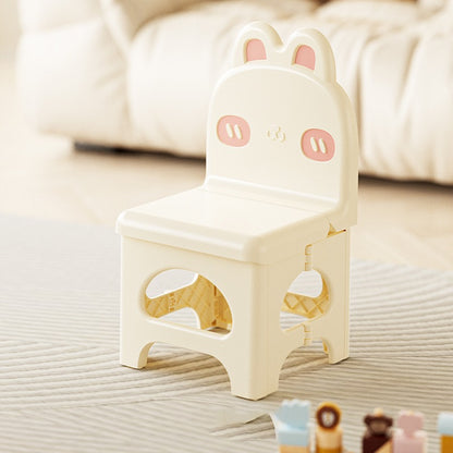 Kids Chair Off White Foldable Bunny Design