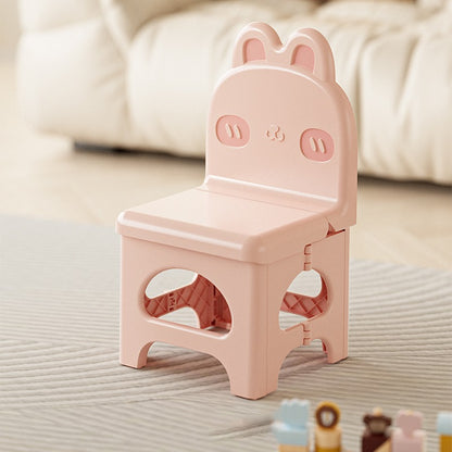 Kids Chair Pink Foldable Bunny Design