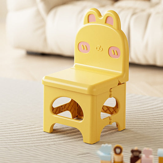 Kids Chair Yellow Foldable Bunny Design Portable Comfort Seat