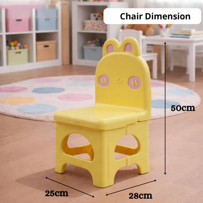 Kids Chair Green Foldable Bunny Design