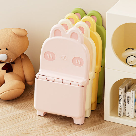 Kids Chair Off White Foldable Bunny Design