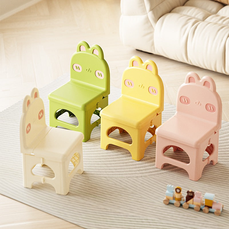 Kids Chair Pink Foldable Bunny Design