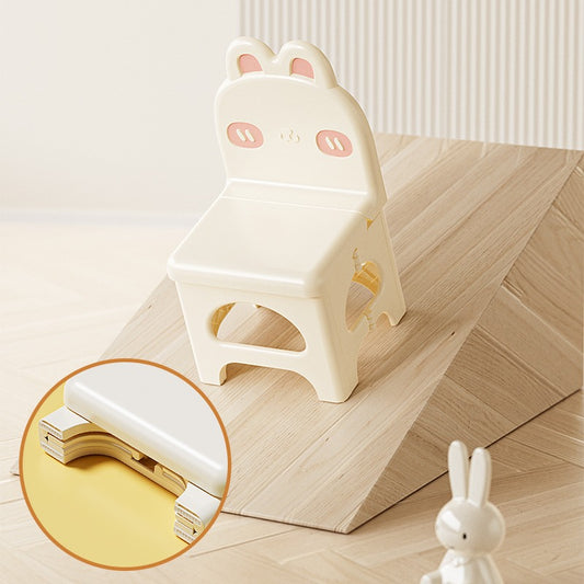 Kids Chair Pink Foldable Bunny Design