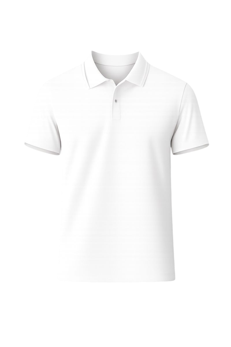 Bulk Unisex White Polyester Polo T-Shirt