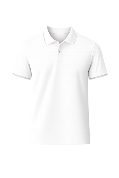 Bulk Unisex White Polyester Polo T-Shirt