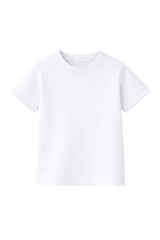 White Bulk Kids Round Neck Half Sleeve T-Shirt
