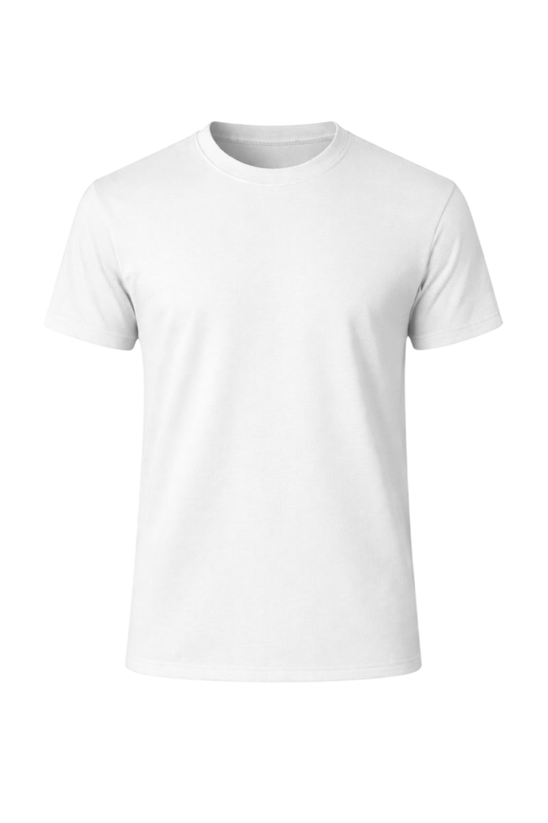 White Bulk Unisex Round Neck Half Sleeve T-Shirt