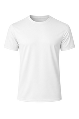 Bulk White 100% Polyester Round Neck T-Shirt