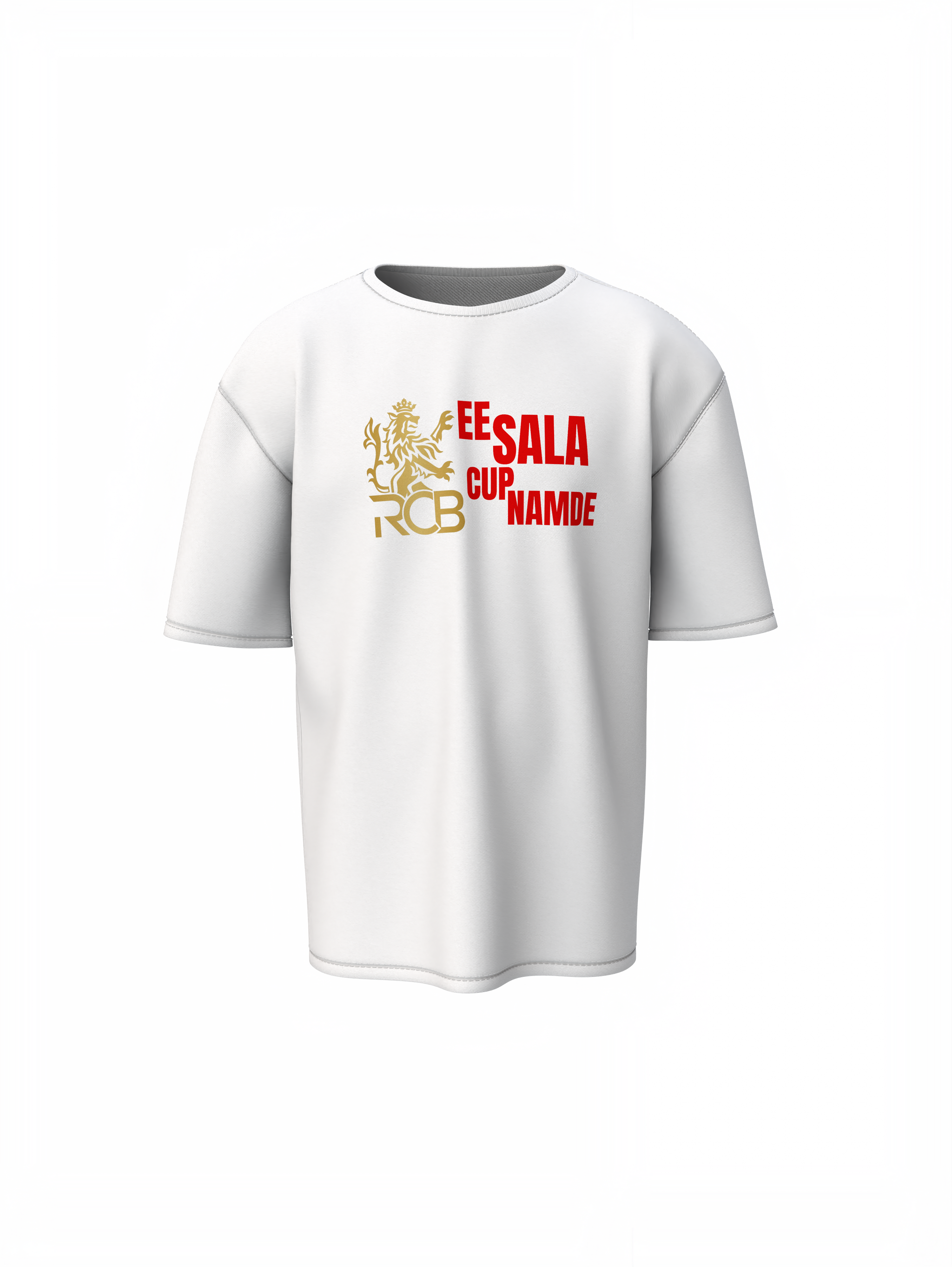 Royal RCB Slogan Tee Oversized T-Shirts
