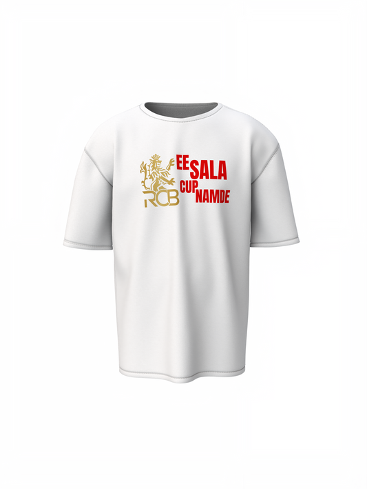 Royal RCB Slogan Tee Oversized T-Shirts