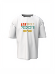 Eat, Sleep, Cricket, Repeat, Oversized T-Shirt