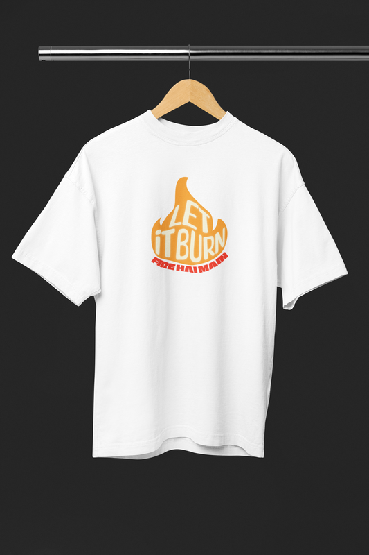 Fire Hai Mai White Oversized T-Shirt – Unisex Streetwear